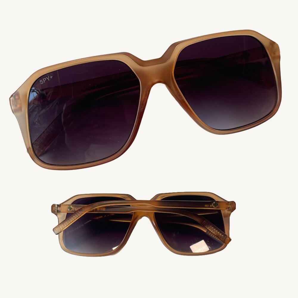 SPY Hotspot Retro Style 'Smoke Fade' Sunglasses Translucent Amber Frame
